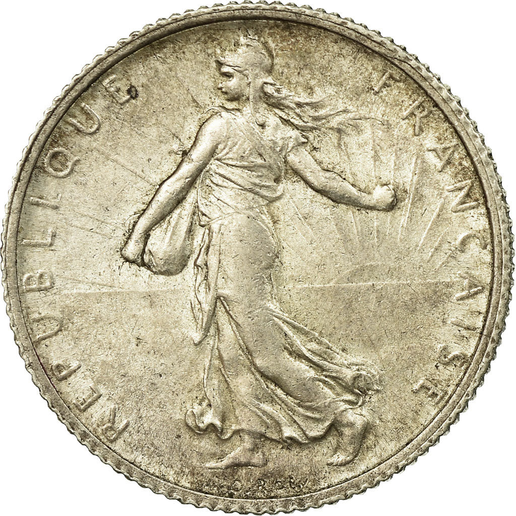 Coin, France, Semeuse, Franc, 1916, Paris, EF(40-45), Silver, KM:844.1