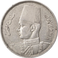 EGYPT, 5 Piastres, 1939, British Royal Mint, KM #366, AU(50-53), Silver, 25.92,.