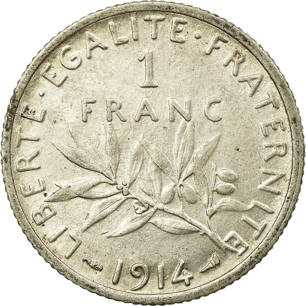 Coin, France, Semeuse, Franc, 1914, Paris, EF(40-45), Silver, KM:844.1