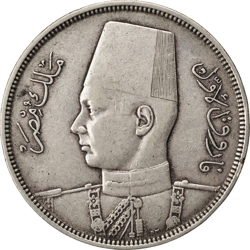 Coin, Egypt, Farouk, 10 Piastres, 1937, EF(40-45), Silver, KM:367