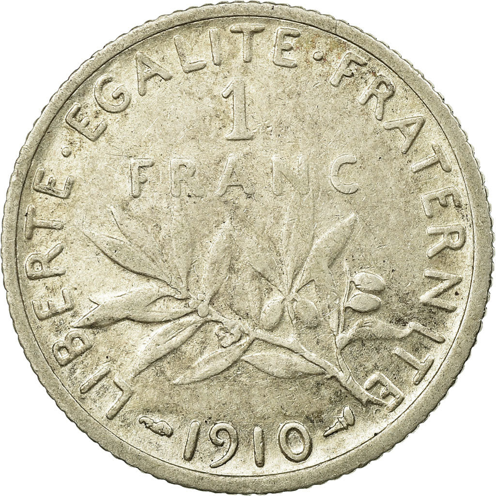 Monnaie, France, Semeuse, Franc, 1910, Paris, TB, Argent, Gadoury:467, KM:844.1