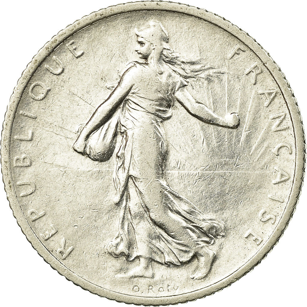 Coin, France, Semeuse, Franc, 1908, Paris, EF(40-45), Silver, KM:844.1