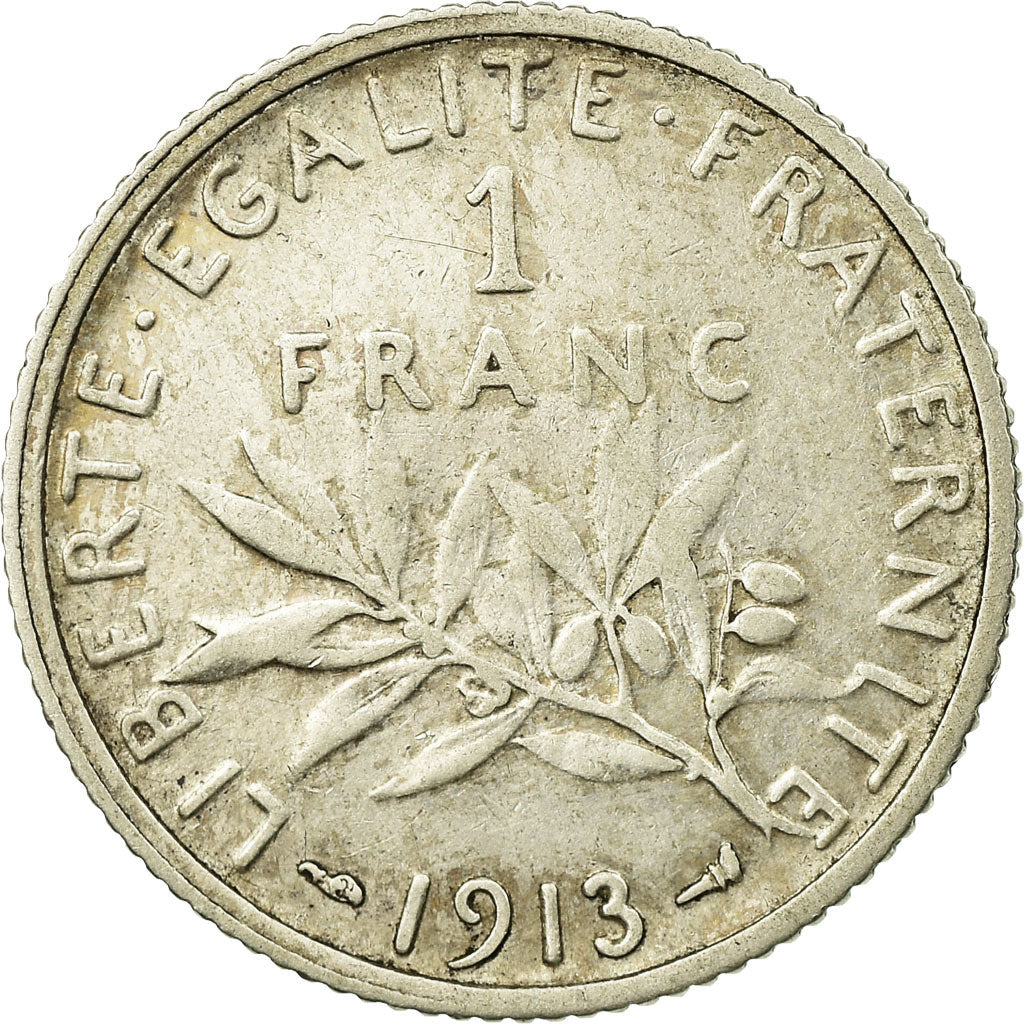 Monnaie, France, Semeuse, Franc, 1913, Paris, TB, Argent, Gadoury:467, KM:844.1