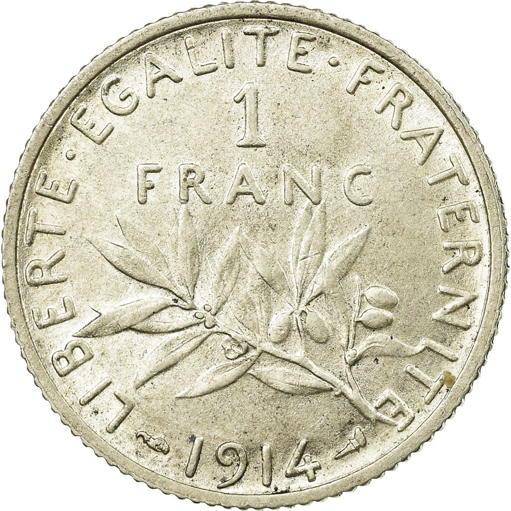 Coin, France, Semeuse, Franc, 1914, Paris, EF(40-45), Silver, KM:844.1