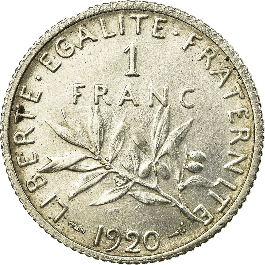 Monnaie, France, Semeuse, Franc, 1920, Paris, SUP, Argent, Gadoury:467, KM:844.1
