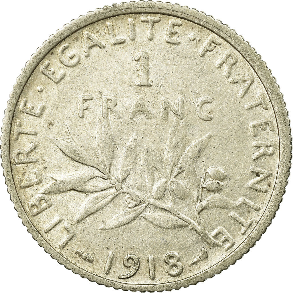 Coin, France, Semeuse, Franc, 1918, Paris, EF(40-45), Silver, KM:844.1