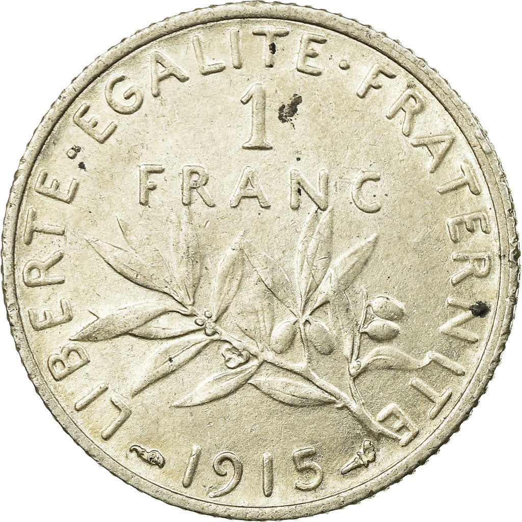 Moneta, Francia, Semeuse, Franc, 1915, Paris, BB, Argento, KM:844.1, Gadoury:467