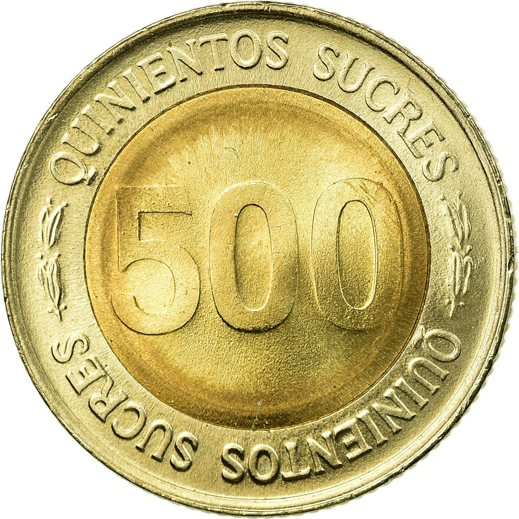 Coin, Ecuador, 70th Anniversary - Central Bank	1997, 500 Sucres, 1997