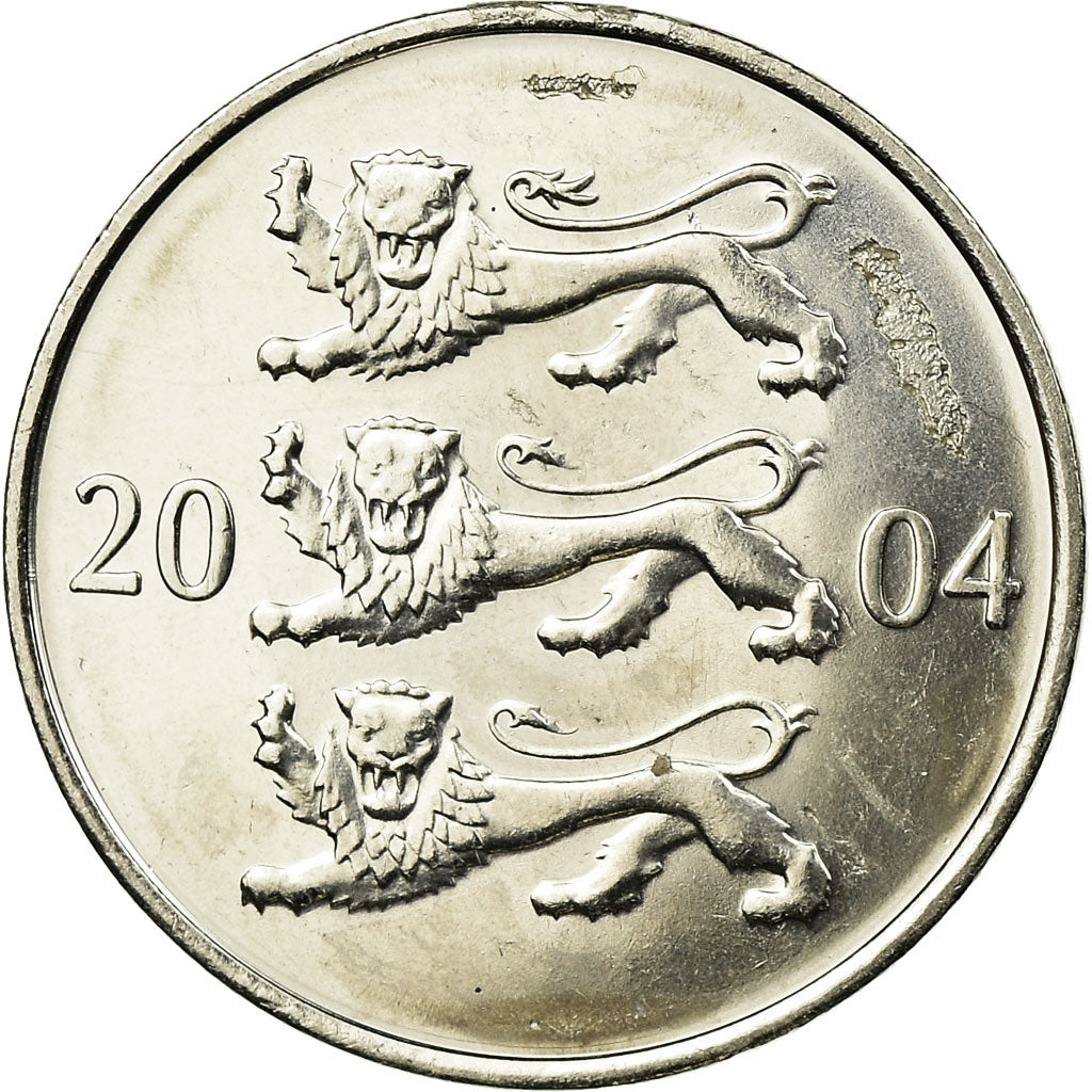 Coin, Estonia, 20 Senti, 2004, no mint, AU(55-58), Nickel plated steel, KM:23a