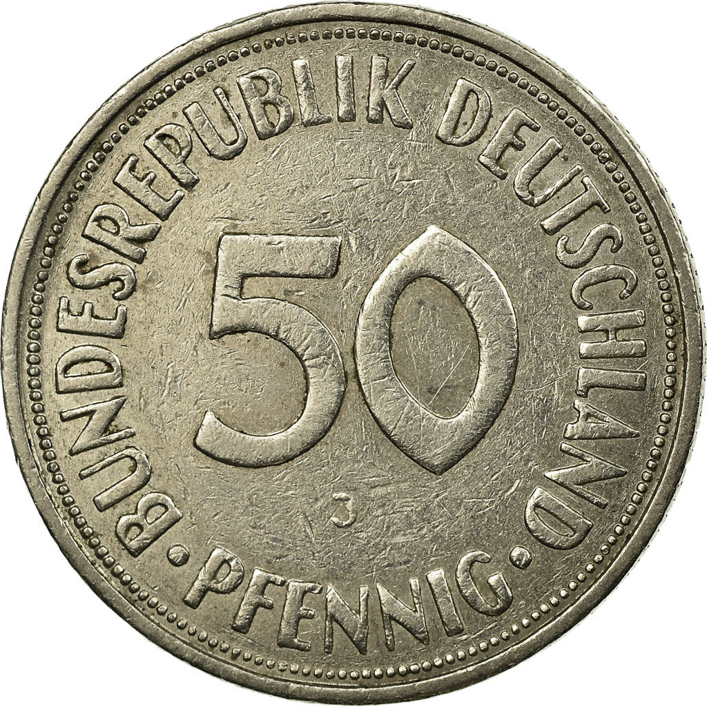 Moeda, ALEMANHA - REPÚBLICA FEDERAL, 50 Pfennig, 1950, Hamburg, EF(40-45)