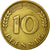 Moneda, ALEMANIA - REPÚBLICA FEDERAL, 10 Pfennig, 1950, Karlsruhe, MBC, Latón