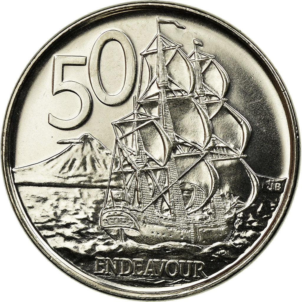 Munten, Nieuw Zeeland, Elizabeth II, 50 Cents, 2006, UNC-, Nickel plated steel
