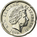 Moeda, Nova Zelândia, Elizabeth II, 20 Cents, 2006, MS(63), Aço Niquelado
