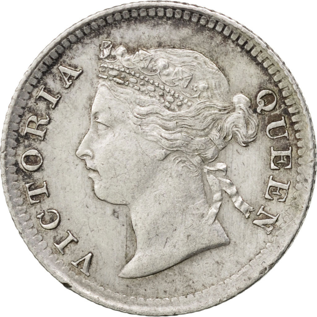 HONG KONG, 10 Cents, 1901, KM #6.3, AU(55-58), Silver, 17.84, 1.36