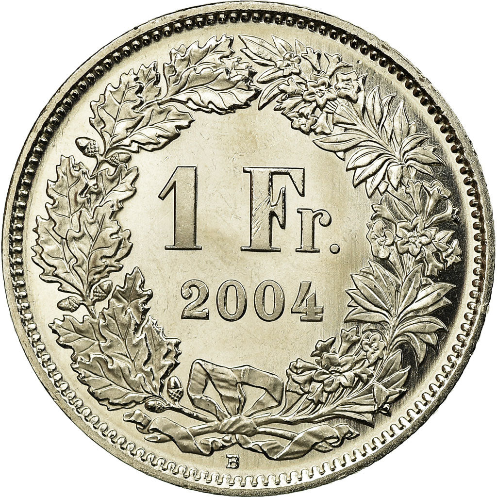 Coin, Switzerland, Franc, 2004, Bern, MS(63), Copper-nickel, KM:24a.3