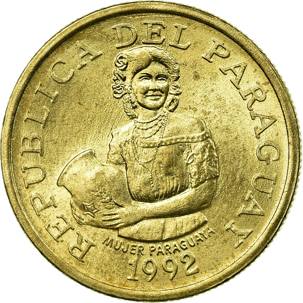 Coin, Paraguay, 5 Guaranies, 1992, EF(40-45), Nickel-Bronze, KM:166a