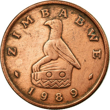Coin, Zimbabwe, Cent, 1989, EF(40-45), Bronze Plated Steel, KM:1a