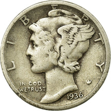 Moneta, Stati Uniti, Mercury Dime, Dime, 1936, U.S. Mint, Philadelphia, MB+