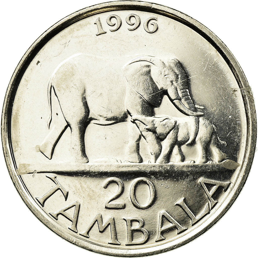 Coin, Malawi, 20 Tambala, 1996, EF(40-45), Nickel Clad Steel, KM:29