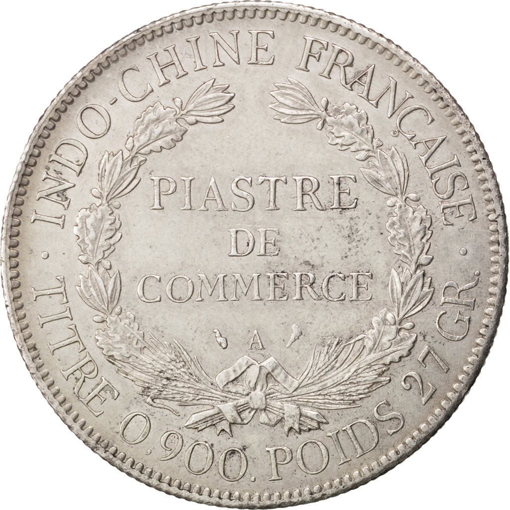 Indochine, 1 Piastre, 1913, Paris, EF(40-45), Silver, Lecompte #294, 27.01
