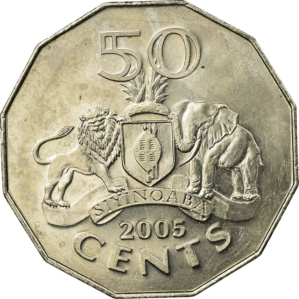 Coin, Swaziland, King Msawati III, 50 Cents, 2005, British Royal Mint