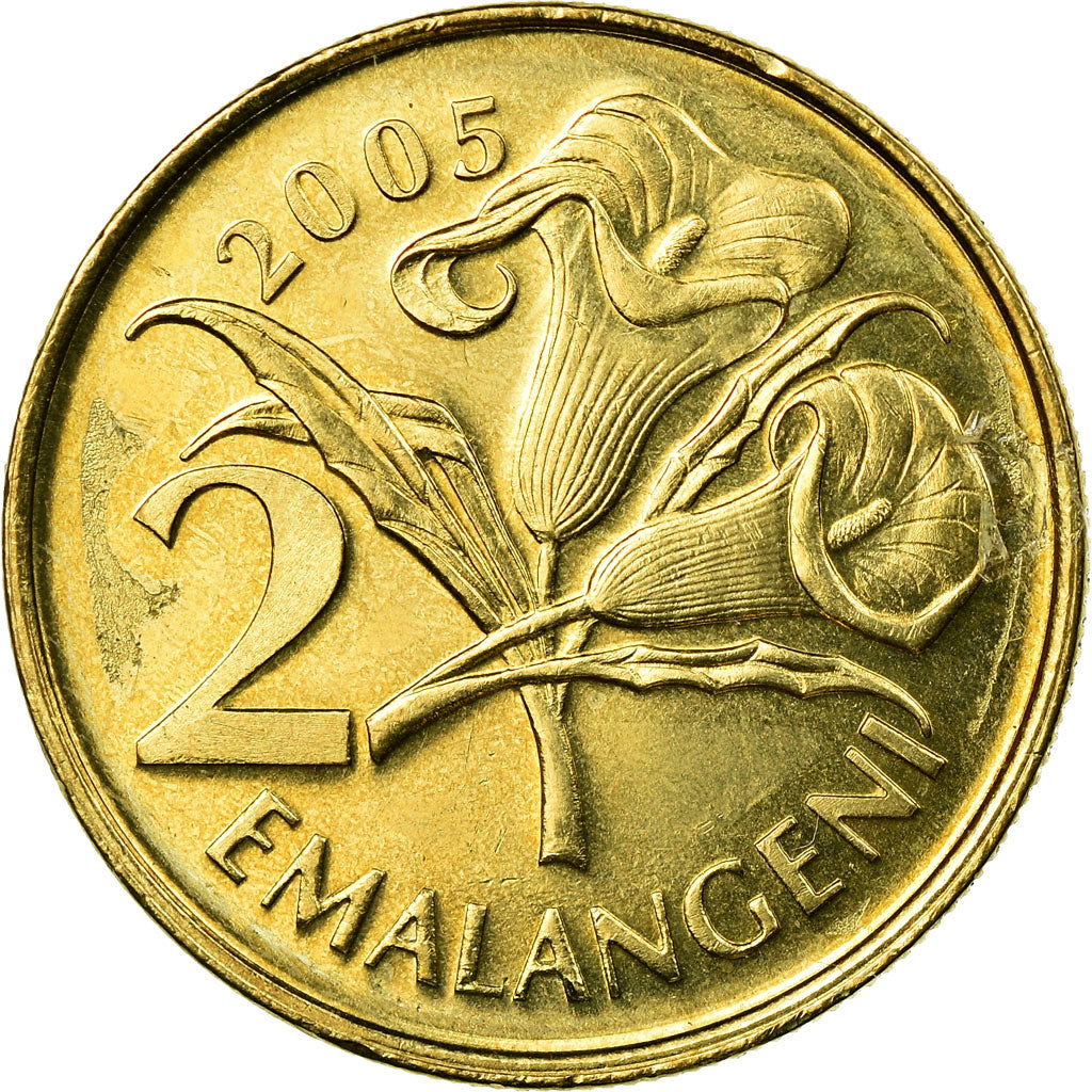 Moneta, Swaziland, King Msawati III, 2 Emalangeni, 2005, Bern, BB, Ottone, KM:46