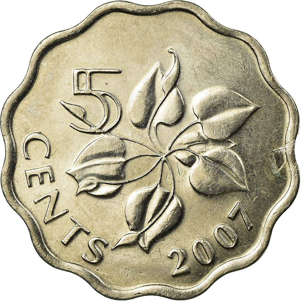 Coin, Swaziland, King Msawati III, 5 Cents, 2007, British Royal Mint, EF(40-45)