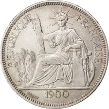 Indochine, 1 Piastre, 1900, Paris, EF(40-45), Silver, Lecompte #282, 26.98