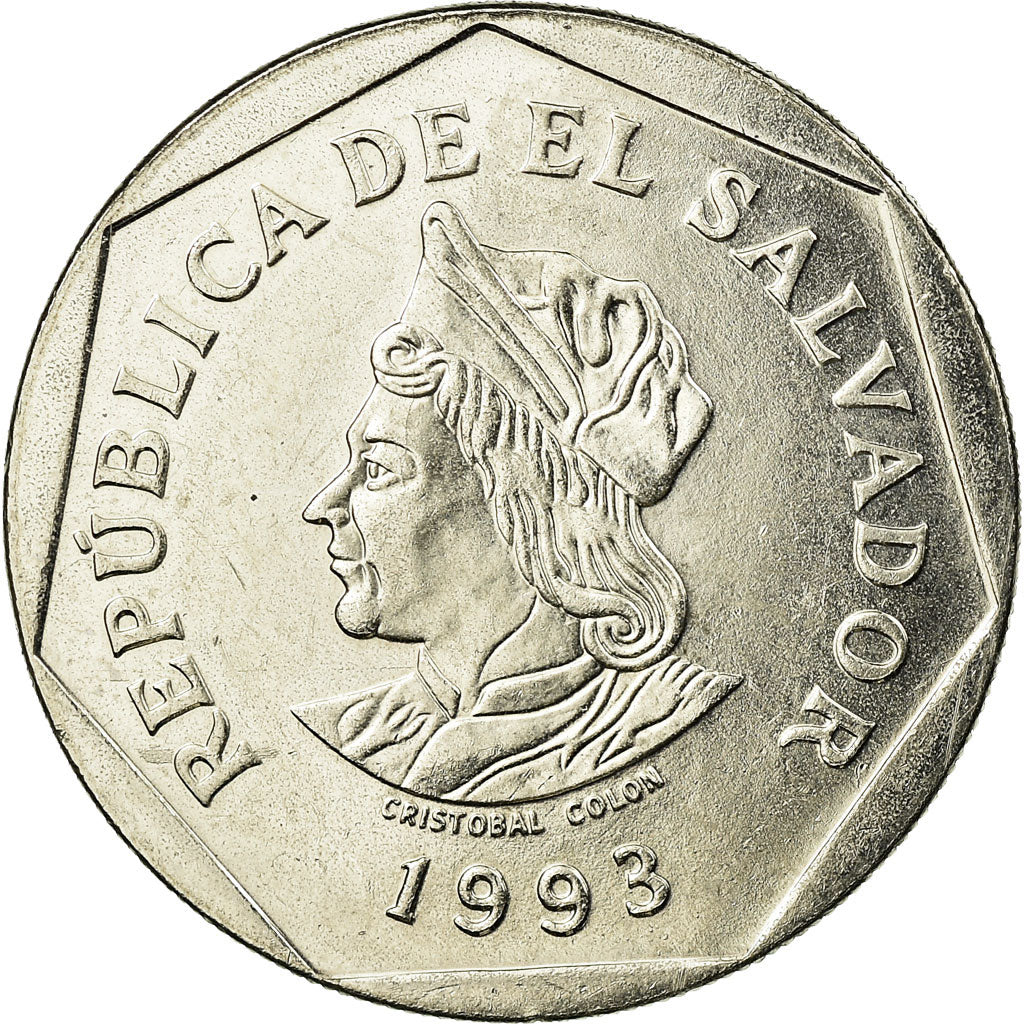 Coin, El Salvador, Colon, 1993, British Royal Mint, EF(40-45), Nickel Clad