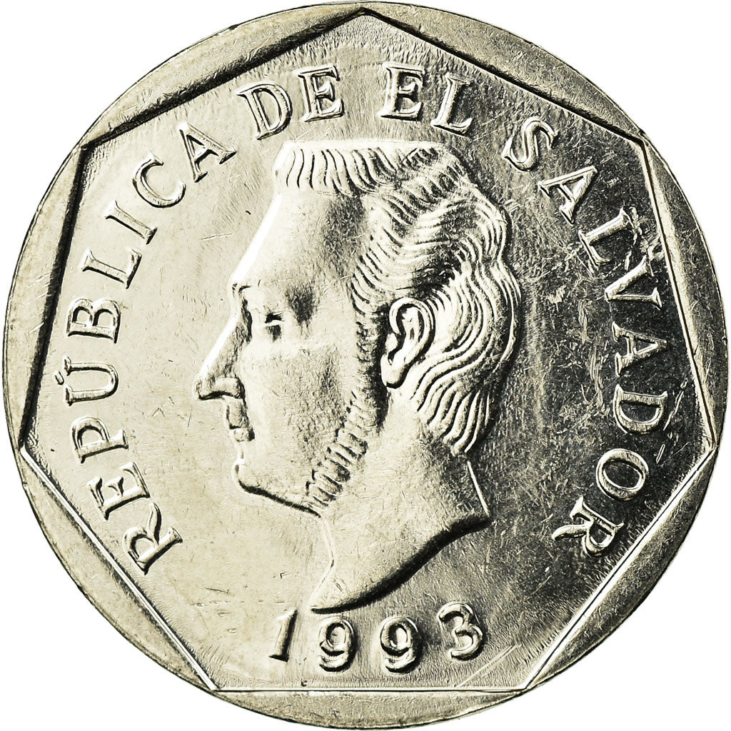 Coin, El Salvador, 10 Centavos, 1993, British Royal Mint, EF(40-45), Nickel Clad
