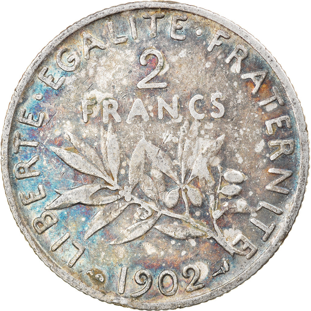 Coin, France, Semeuse, 2 Francs, 1902, Paris, VF(30-35), Silver, KM:845.1