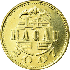 Coin, Macau, 10 Avos, 2007, British Royal Mint, AU(55-58), Brass, KM:70