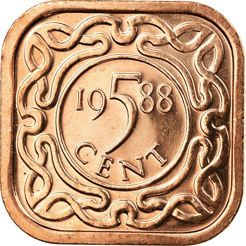 Coin, Surinam, 5 Cents, 1988, AU(55-58), Copper Plated Steel, KM:12.1b