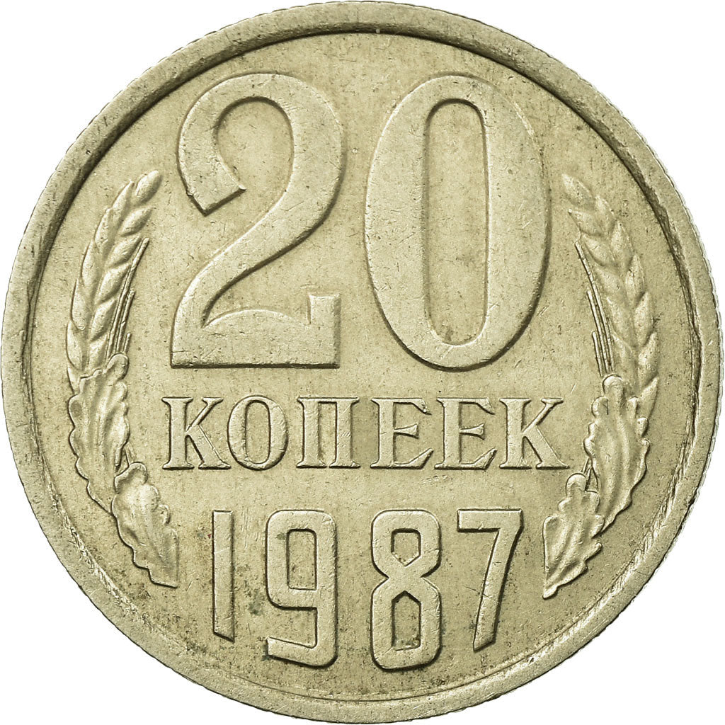 Moneta, Russia, 20 Kopeks, 1987, EF(40-45), Miedź-Nikiel-Cynk, KM:132