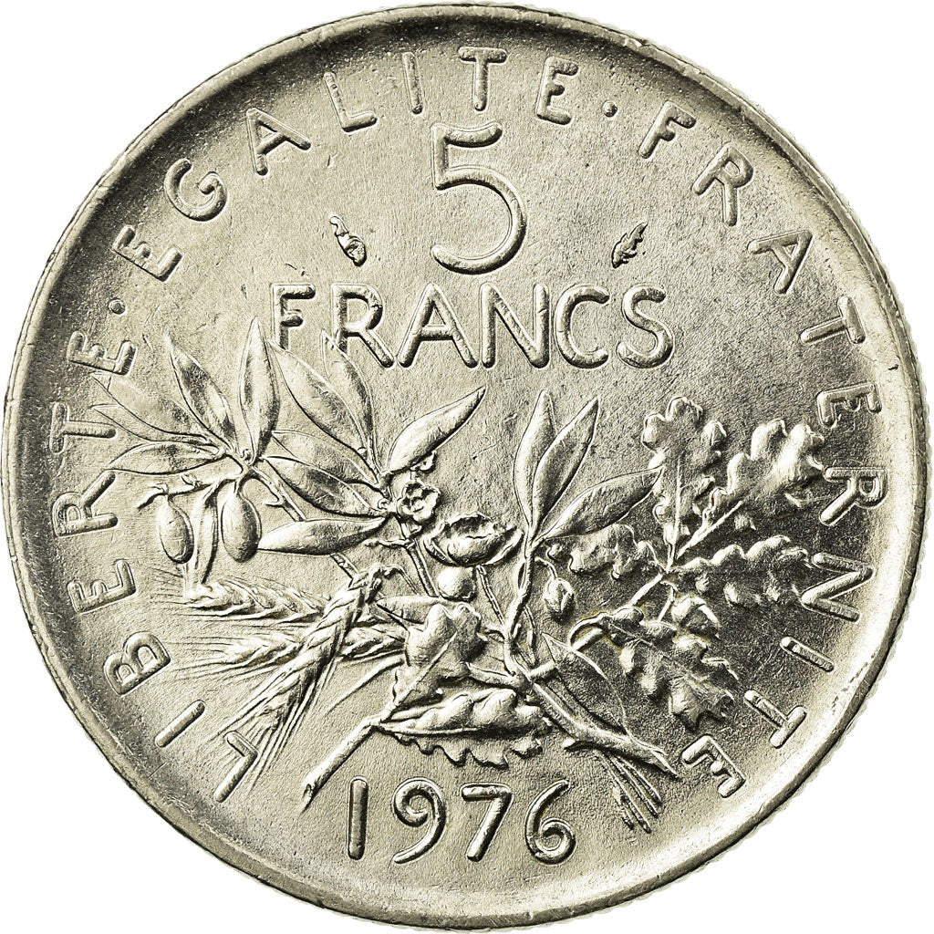 Monnaie, France, Semeuse, 5 Francs, 1976, Paris, SUP, Nickel Clad Copper-Nickel