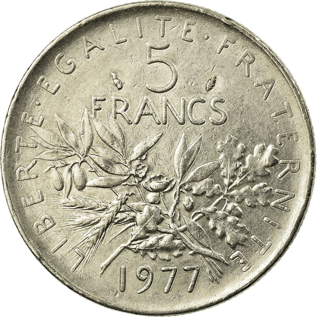 Monnaie, France, Semeuse, 5 Francs, 1977, Paris, TTB, Nickel Clad Copper-Nickel