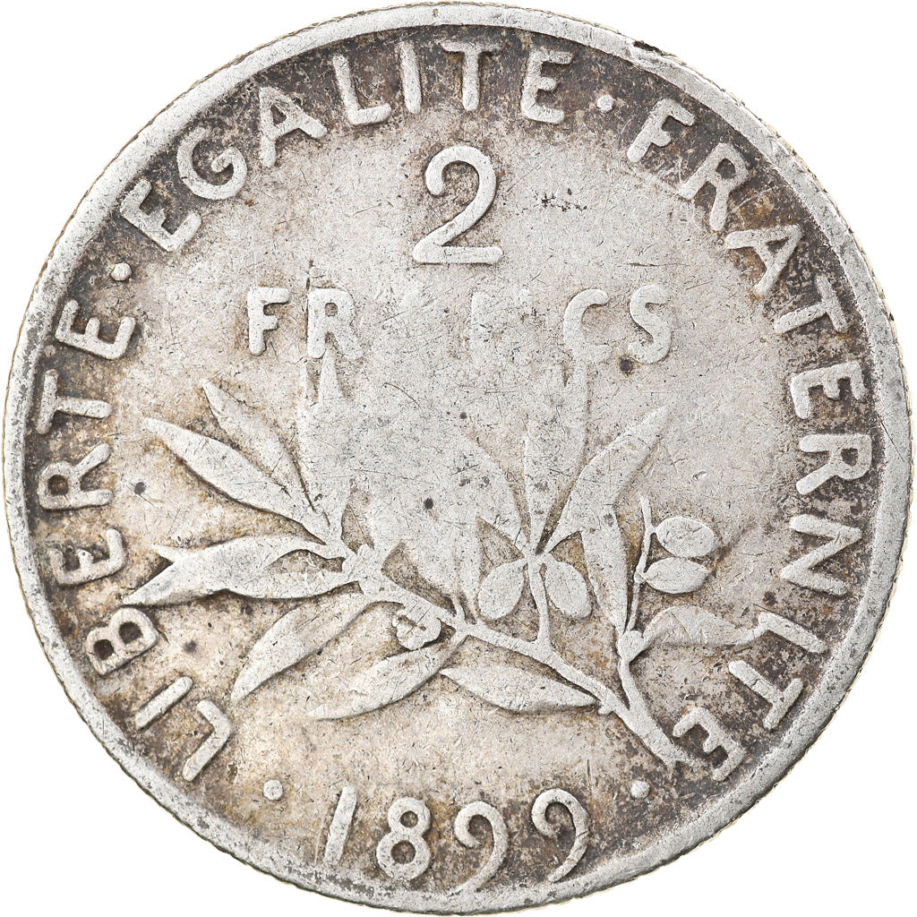 Coin, France, Semeuse, 2 Francs, 1899, Paris, VF(20-25), Silver, KM:845.1