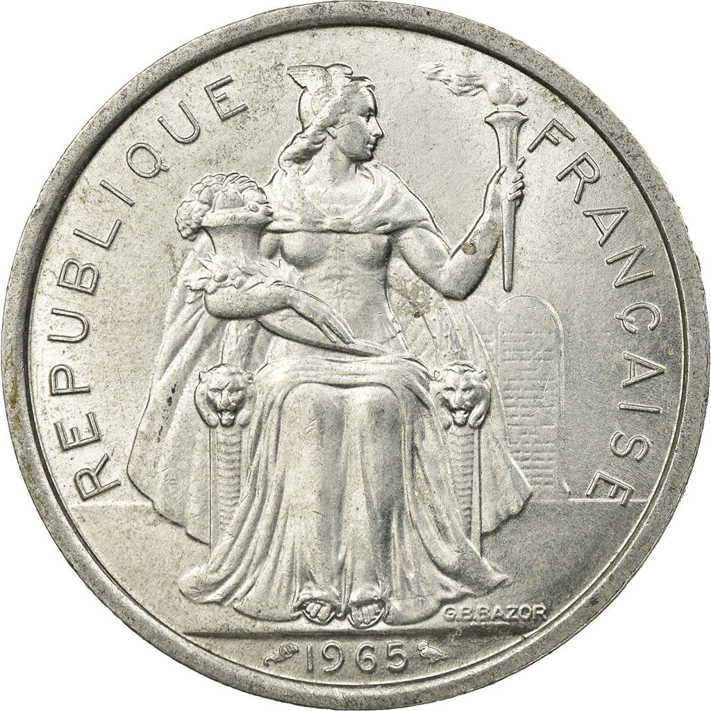 Moneta, Polinesia francese, 5 Francs, 1965, Paris, SPL-, Alluminio, KM:4