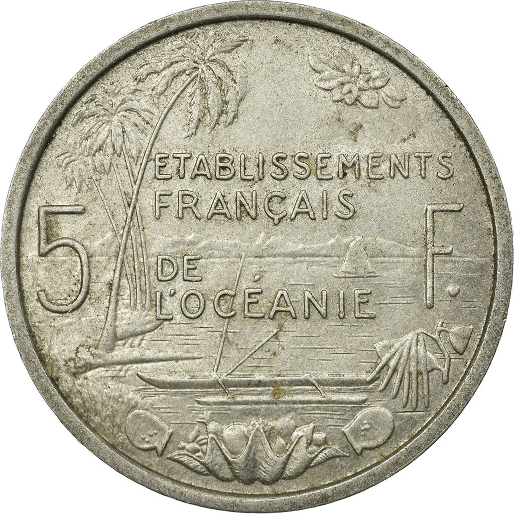Coin, FRENCH OCEANIA, 5 Francs, 1952, Paris, EF(40-45), Aluminum, KM:4