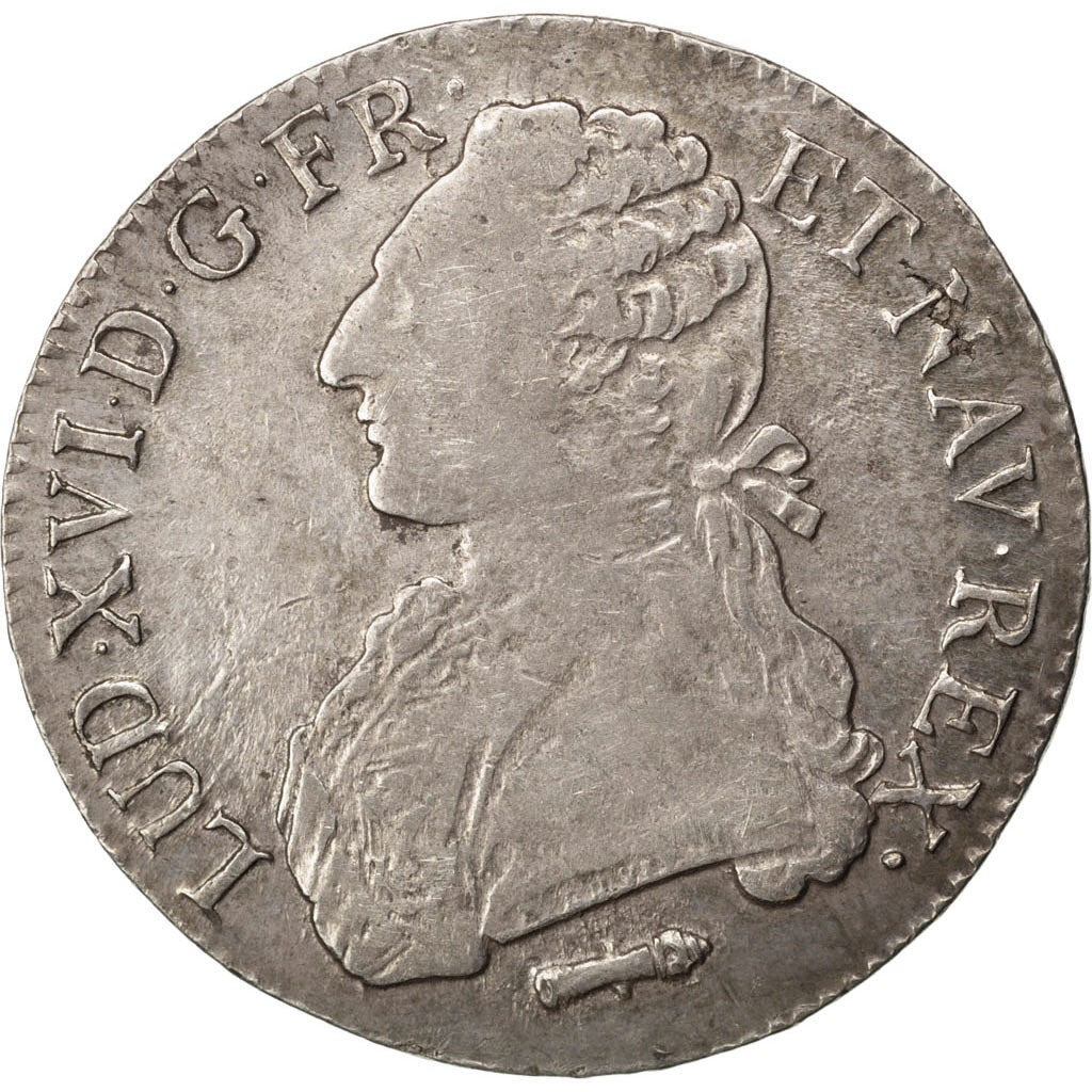 FRANCE, Écu aux branches d'olivier, ECU, 1783, Perpignan, KM #564.13, VF(30-35),