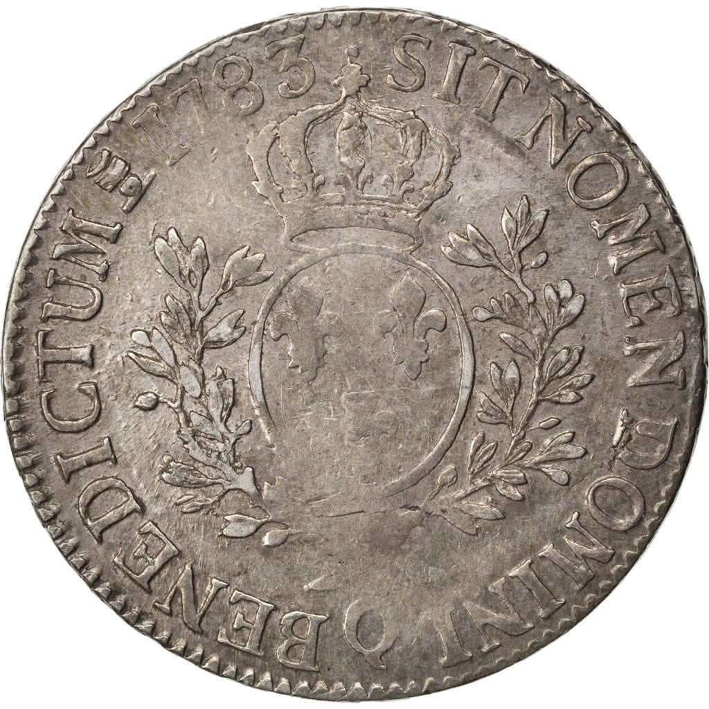FRANCE, Écu aux branches d'olivier, ECU, 1783, Perpignan, KM #564.13, VF(30-35),