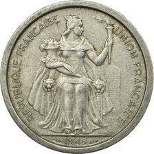 Coin, FRENCH OCEANIA, 2 Francs, 1949, Paris, EF(40-45), Aluminum, KM:3