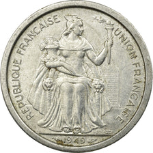 Monnaie, FRENCH OCEANIA, 2 Francs, 1949, TTB, Aluminium, KM:3