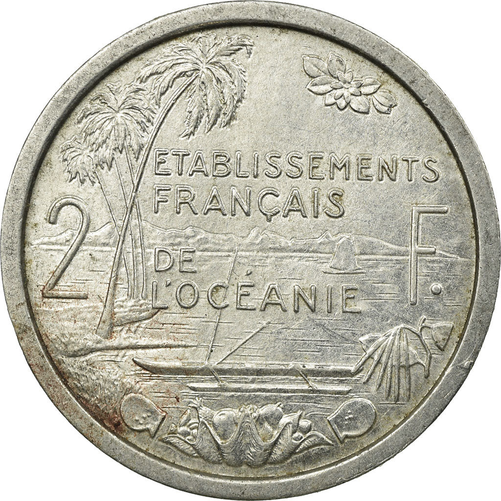 Monnaie, FRENCH OCEANIA, 2 Francs, 1949, TTB, Aluminium, KM:3