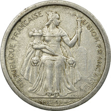 Coin, FRENCH OCEANIA, 2 Francs, 1949, EF(40-45), Aluminum, KM:3