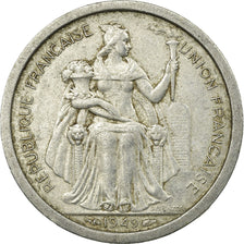 Monnaie, FRENCH OCEANIA, 2 Francs, 1949, TB, Aluminium, KM:3
