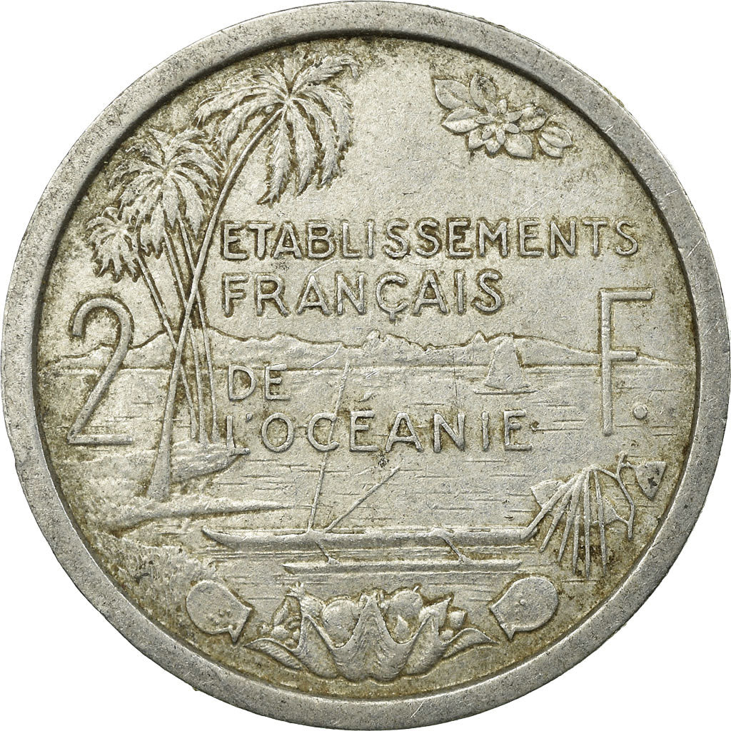 Monnaie, FRENCH OCEANIA, 2 Francs, 1949, TB, Aluminium, KM:3