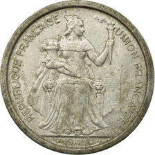 Monnaie, FRENCH OCEANIA, 2 Francs, 1949, TB, Aluminium, KM:3