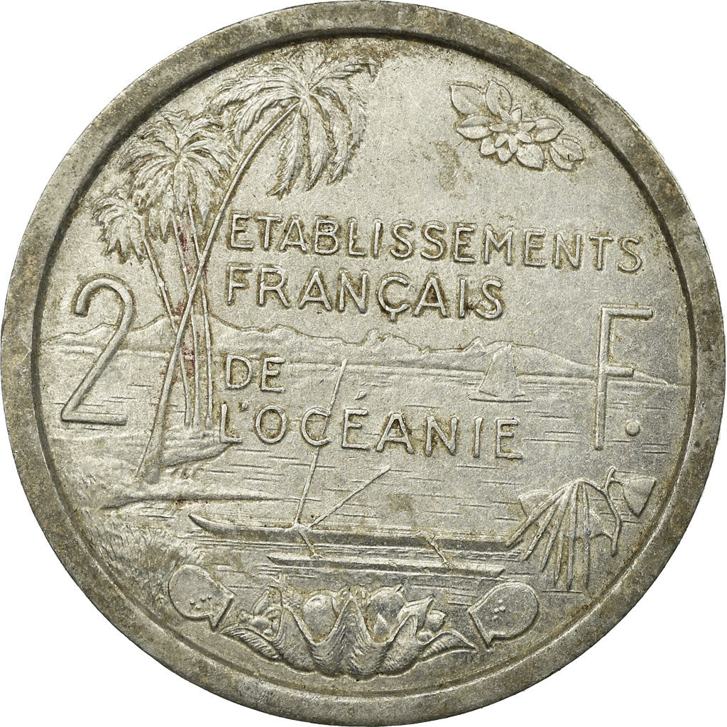 Monnaie, FRENCH OCEANIA, 2 Francs, 1949, TB, Aluminium, KM:3