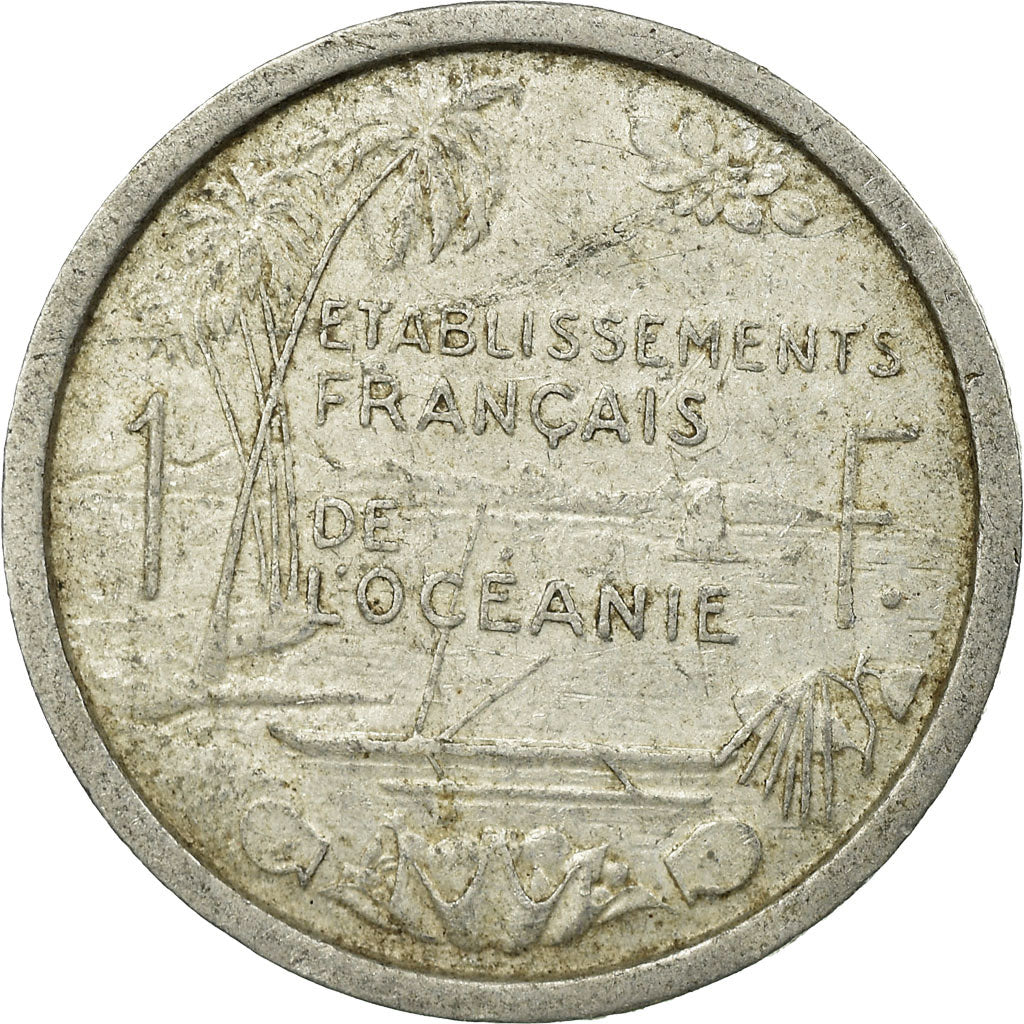 Coin, FRENCH OCEANIA, Franc, 1949, Paris, VF(30-35), Aluminum, KM:2